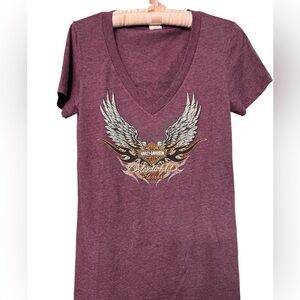 Harley-Davidson size XL maroon v- neck tee Orlando FLA